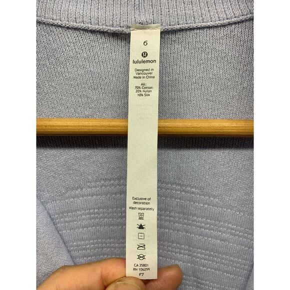 Lululemon Find Your Calm Wrap Size 6 Light Purple Silk Blend Cardigan - Picture 6 of 14